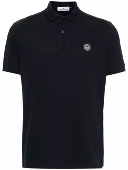 Stone Island рубашка поло из ткани пике, синий