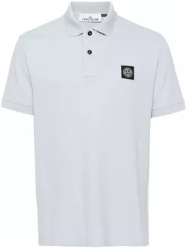 Stone Island рубашка поло из ткани пике, синий