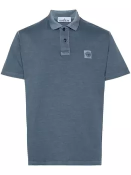 Stone Island рубашка поло с аппликацией Compass, синий