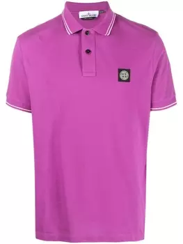 Stone Island рубашка поло с нашивкой Compass, фиолетовый