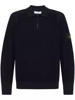 Stone Island рубашка поло с нашивкой Compass, черный