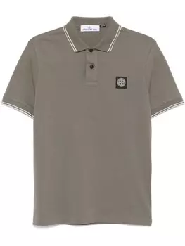 Stone Island рубашка поло с рисунком компаса, коричневый