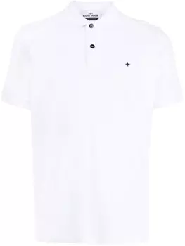Stone Island рубашка поло с вышитым логотипом, белый