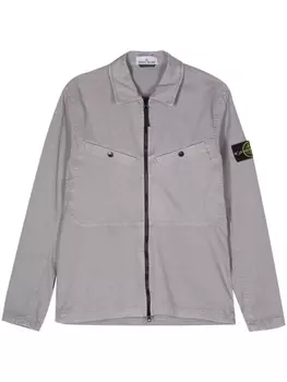Stone Island рубашка с аппликацией Compass, серый