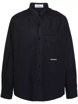 Stone Island рубашка с логотипом, синий
