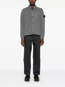 Stone Island рубашка с нашивкой Compass, серый