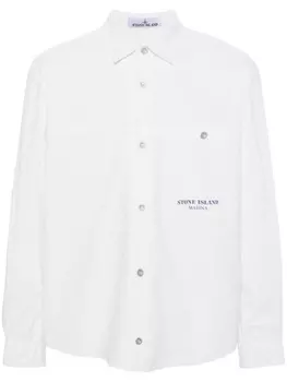 Stone Island рубашка с полосками, белый