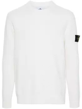 Stone Island шерстяной джемпер с изображением компаса, белый