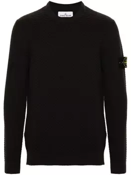 Stone Island шерстяной джемпер с изображением компаса, коричневый