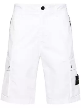 Stone Island шорты-бермуды с нашивкой Compass, белый