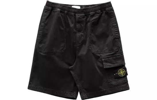 Шорты-карго Stone Island с нашивкой, черный