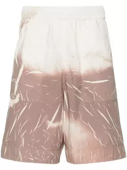 Stone Island шорты с эластичным поясом и абстрактным принтом, нейтральный цвет