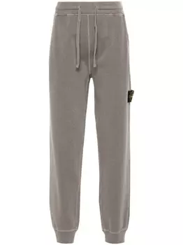 Stone Island спортивные брюки с нашивкой Compass, серый