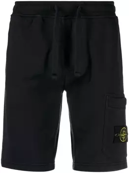 Stone Island спортивные брюки с нашивкой Compass, синий