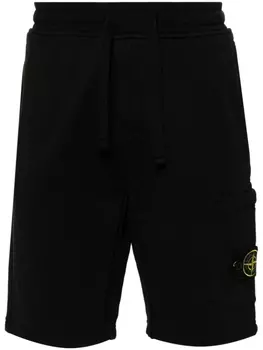 Stone Island спортивные брюки с нашивкой Compass, черный