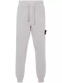 Stone Island спортивные брюки с нашивкой Compass, серый