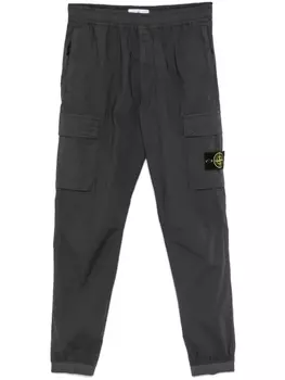Stone Island спортивные брюки с нашивкой Compass, серый