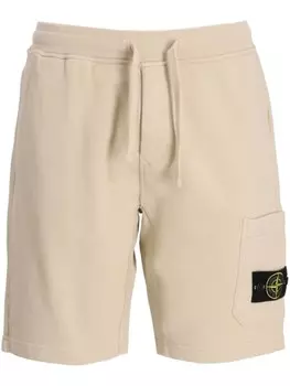 Stone Island спортивные шорты с аппликацией «компас», нейтральный цвет