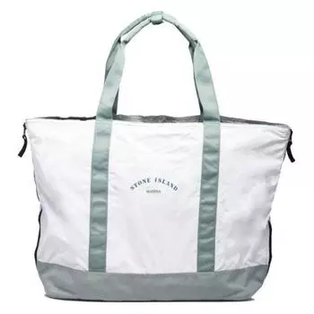 STONE ISLAND Сумка через плечо из полиамида, большого размера, мужские, белые/зеленые