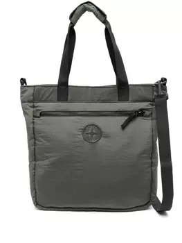 Stone Island сумка-шоппер с мотивом компаса, зеленый