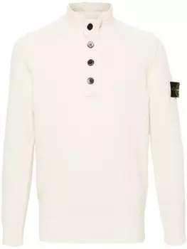 Stone Island свитер с нашивкой Compass, белый