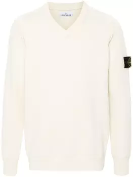 Stone Island свитер с нашивкой Compass, белый