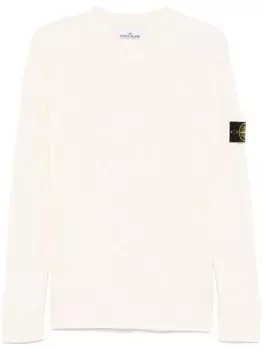 Stone Island свитер с нашивкой Compass, белый