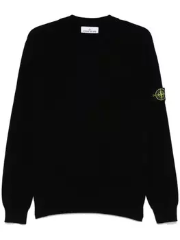 Stone Island свитер с нашивкой Compass, черный