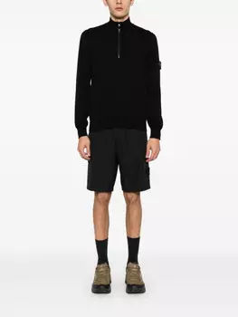 Stone Island свитер с нашивкой Compass, черный