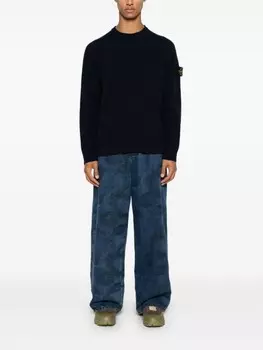 Stone Island свитер с нашивкой Compass, синий