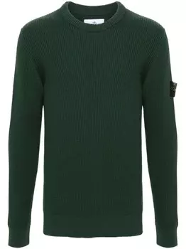Stone Island свитер с нашивкой Compass, зеленый