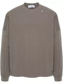 Stone Island толстовка из джерси с вышитым логотипом, серый