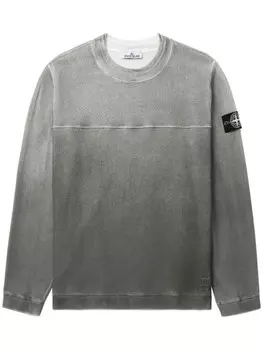 Stone Island толстовка из хлопка с нашивкой-логотипом и градиентом, серый