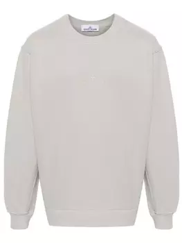 Stone Island толстовка из начесаного органического хлопка, серый