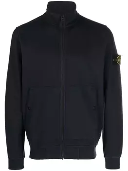 Stone Island толстовка на молнии с нашивкой Compass, синий