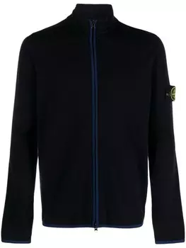 Stone Island толстовка на молнии с нашивкой Compass, синий