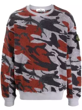 Stone Island толстовка с камуфляжным узором, фиолетовый