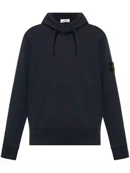 Stone Island толстовка с капюшоном из хлопка с изображением компаса, синий