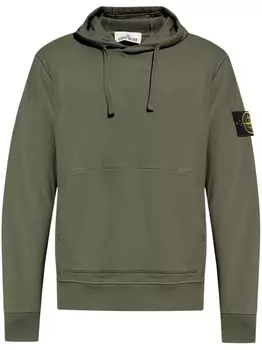 Stone Island толстовка с капюшоном из хлопка с изображением компаса, зеленый