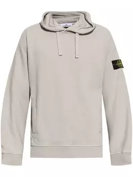 Stone Island толстовка с капюшоном из хлопка с изображением компаса, серый