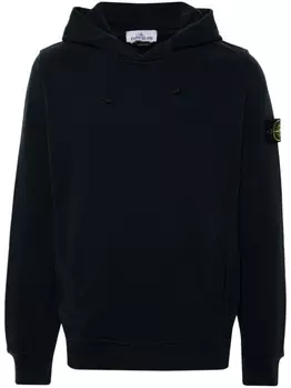 Stone Island толстовка с капюшоном из хлопка с изображением компаса, синий