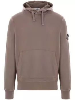 Stone Island толстовка с капюшоном из хлопка с изображением компаса, коричневый