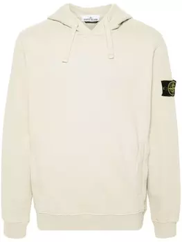 Stone Island толстовка с капюшоном из хлопка с изображением компаса, нейтральный цвет