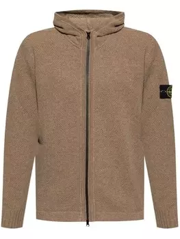 Stone Island толстовка с капюшоном на молнии с изображением компаса, коричневый