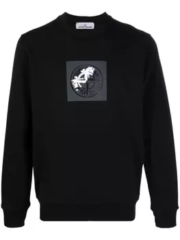 Stone Island толстовка с логотипом, черный
