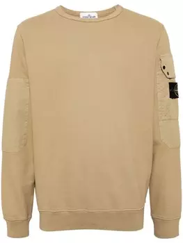 Stone Island толстовка с нашивкой Compass, коричневый
