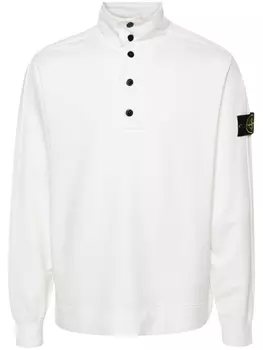 Stone Island толстовка с воротником поло и нашивкой Compass, белый