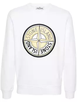 Stone Island толстовка с вышитым компасом, белый