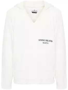 Stone Island трикотажное худи с логотипом, белый