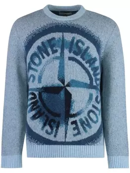 Stone Island трикотажный джемпер, синий